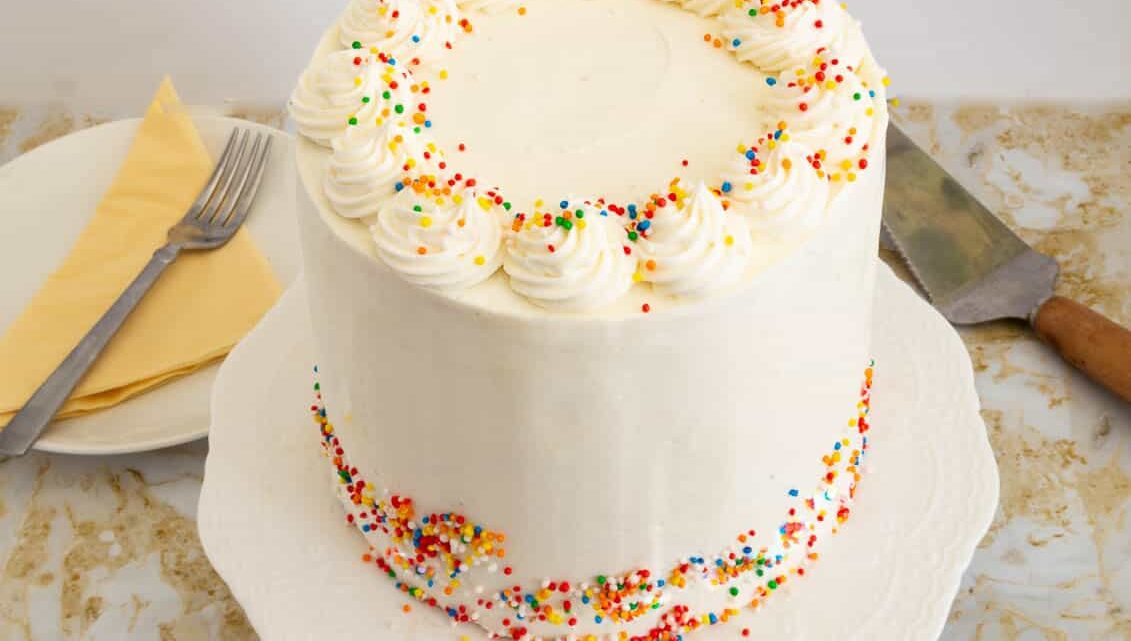 BEST Vanilla Birthday Cake with Vanilla Buttercream