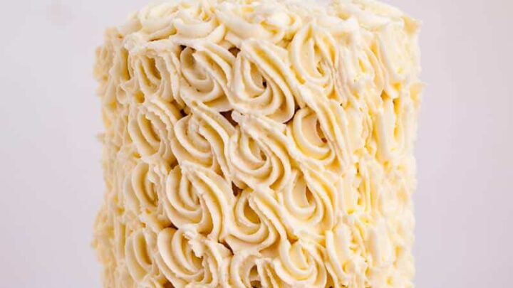 Bakery Style White Wedding Cake