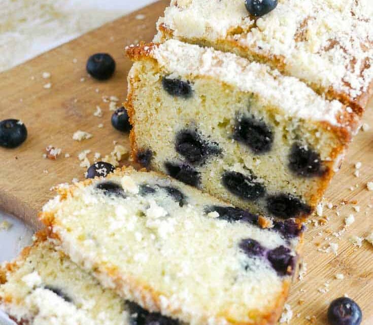 Blueberry Cream Cake with Crumb Topping