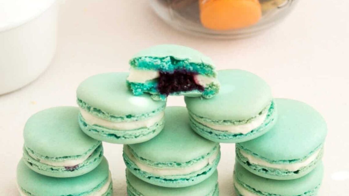 Blueberry Macarons