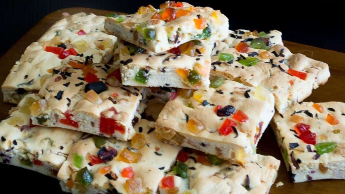 Candied Fruit Shortbread or Tutti Frutti Bars