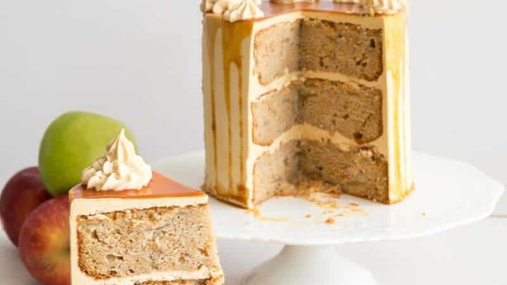 Caramel Apple Cake Recipe with Caramel Buttercream