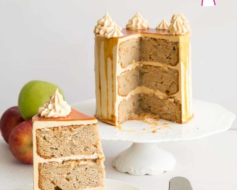 Caramel Apple Cake Recipe with Caramel Buttercream