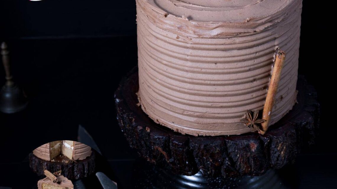 Cardamom Cake with Mocha Buttercream