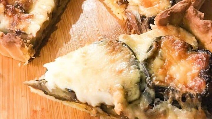 Cheesy Eggplant and Onion Quiche