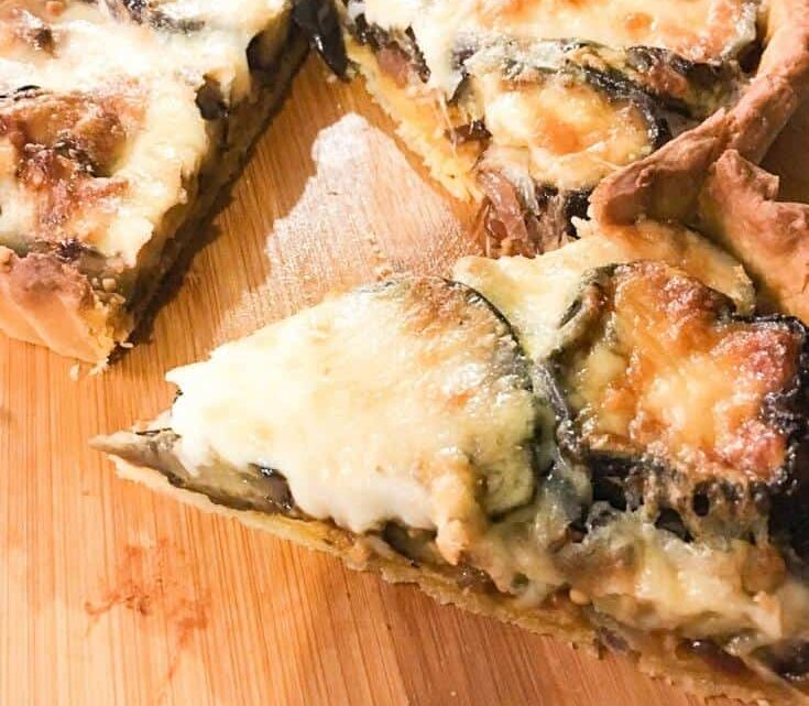 Cheesy Eggplant and Onion Quiche