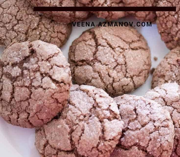 Chocolate Crinkle Cookies   Eggless