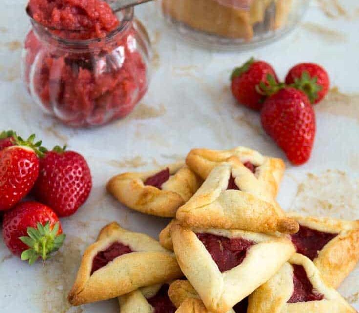 Eggless Hamantaschen Cookies  strawberry