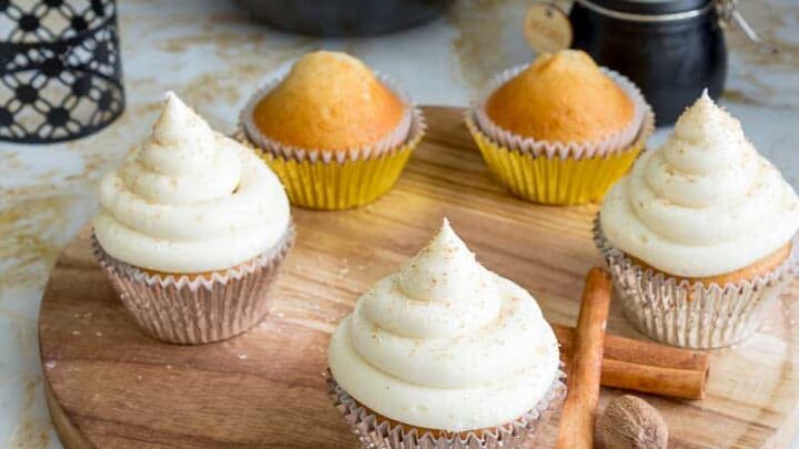 Eggnog Cupcakes with Eggnog Buttercream Frosting