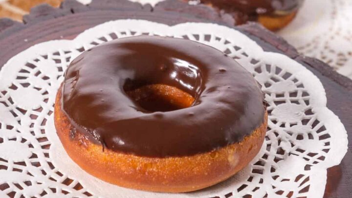 Fried Chocolate Glazed Donuts  yeast raised