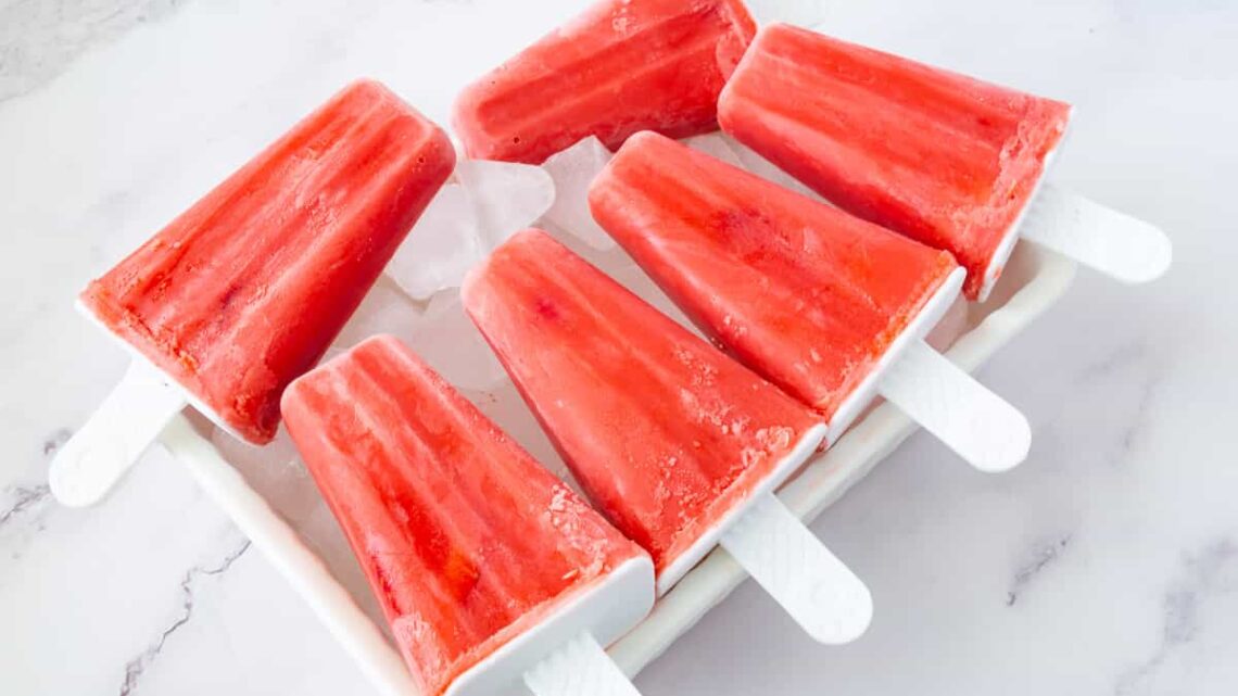 Homemade Strawberry Popsicle