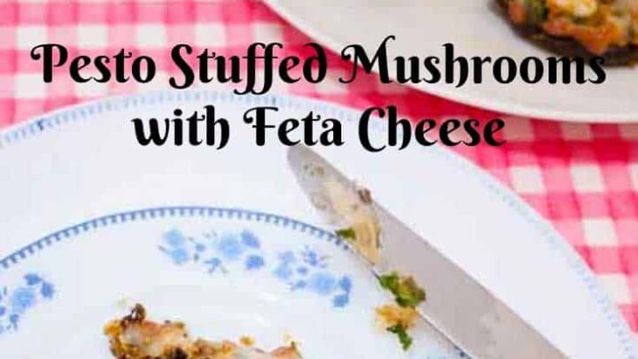 Pesto Stuffed Mushrooms with Feta Cheese