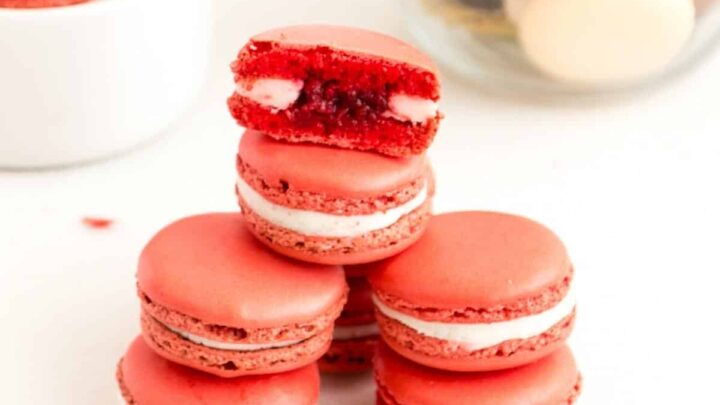 Raspberry Macarons   French