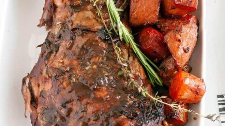 Roast Lamb Shoulder in Red Wine Sauce