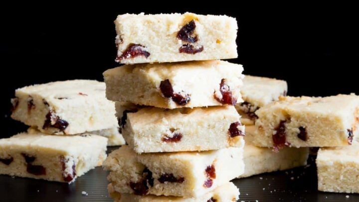 Semolina Cranberry Shortbread Squares