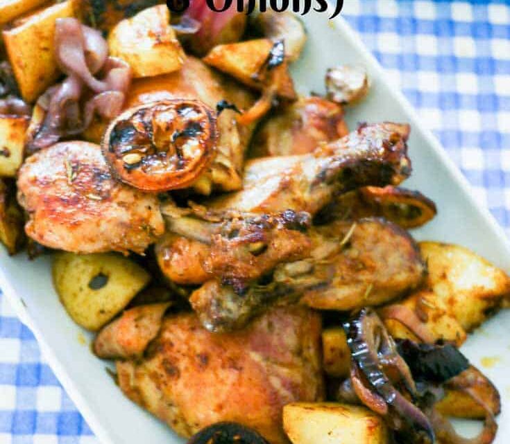 Sheet Pan Shawarma Chicken with Potatoes and Onions