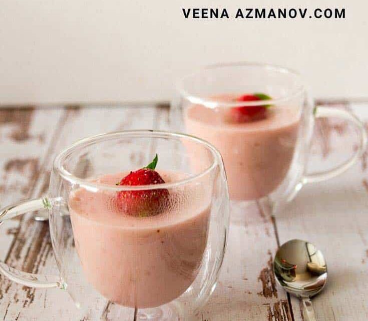 Strawberry Pudding from Scratch   Classic  Eggless  Vegan or Healthy