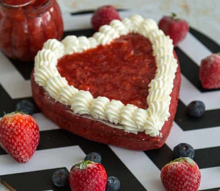 Strawberry Red Velvet Cake   Heart Cake